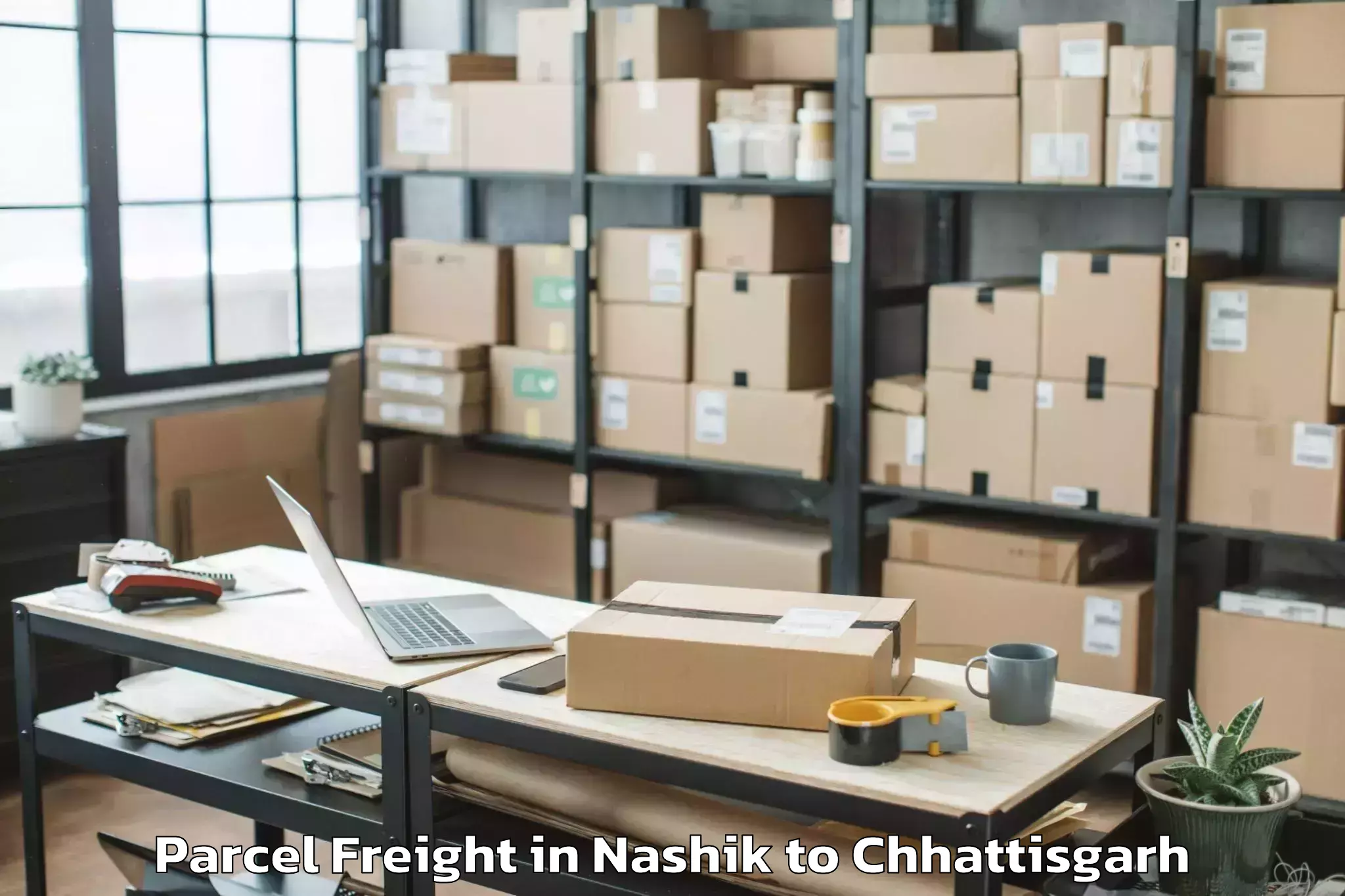 Top Nashik to Malkharoda Parcel Freight Available